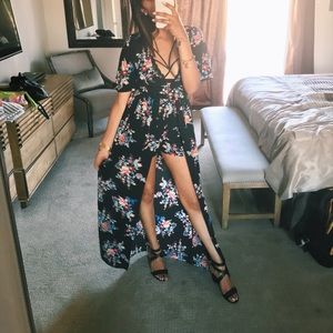 black floral dress